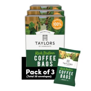 Taylors of Harrogate Rich Italian Coffee Bags - 3 Boxes of 10 (Total 30 Bags)
