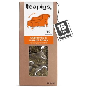 teapigs Chamomile & Manuka Honey Tea Bags - Soothing Camomile Herbal Tea Infusion with Manuka Honey - Naturally Caffeine-Free Detox Tea - 15 Biodegradable Tea Bags