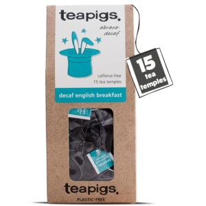 teapigs Decaf English Breakfast Tea - Decaffeinated Black Tea Bags for Breakfast or Anytime - Rich and Malty Blend - 15 Temples