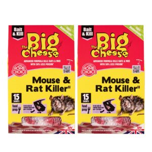 The Big Cheese Bait Block Pasta Sachets - Twin Pack, 30 Total x 10g - Kills Mice and Rats, Pest Control for Kitchen & Food Prep Areas - Rat Killer For Mouse Traps - Super...