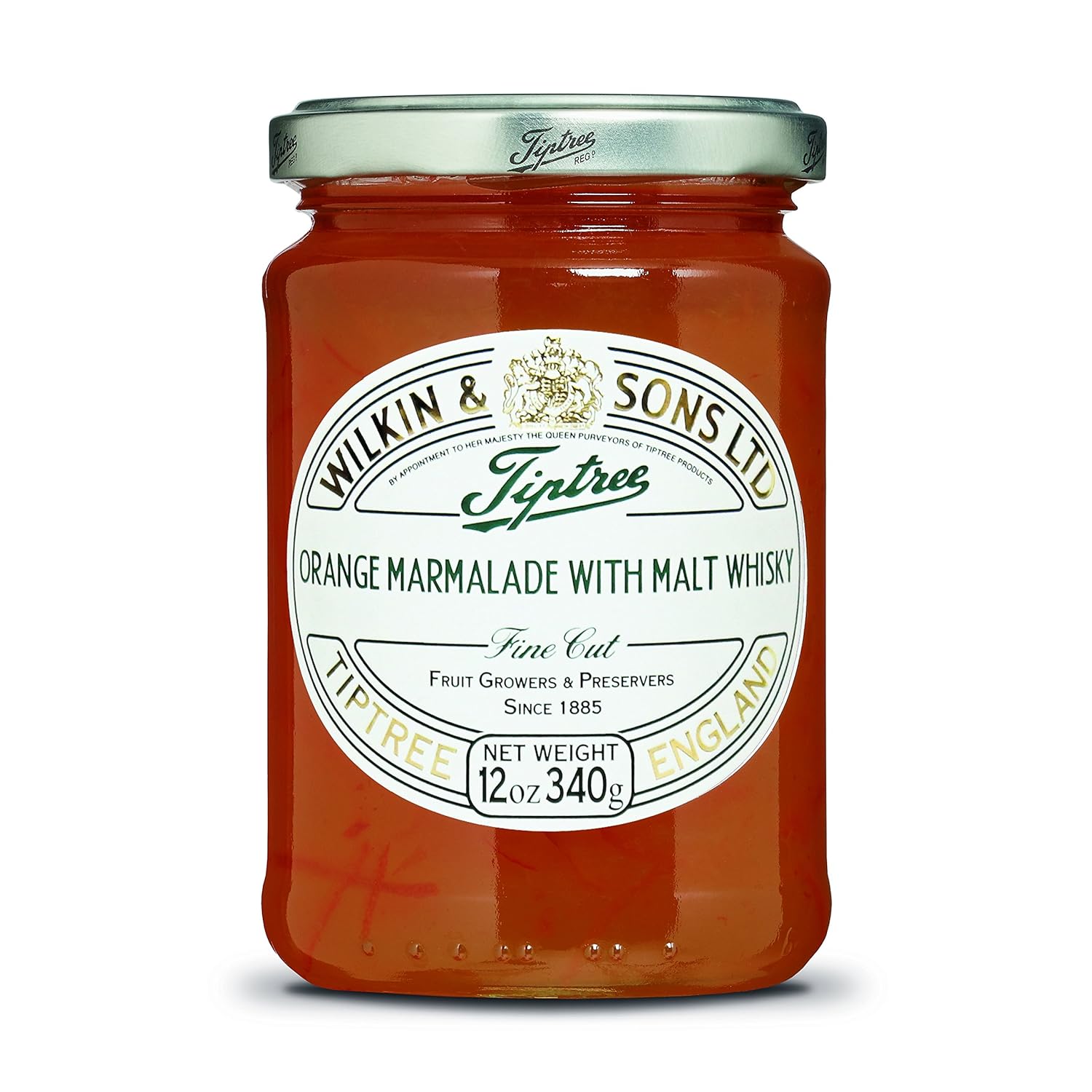 Tiptree Orange Marmalade with Malt Whisky Fine Cut (340g) - Pack of 2