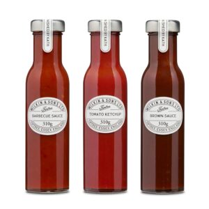 Tiptree Wilkin & Sons Ltd Sauce Bundle - Tomato Ketchup, Barbecue Sauce & Brown Sauce - Gourmet British Condiments - 3 x 310g Jars