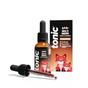 Tonic Health Baby Multivitamin Drops - 14 Baby Vitamins A, C, D, Minerals, and Plants - No Sugar/Preservatives - Kids Vitamins 6 to 36 mos for Growth and Development, Peach and...