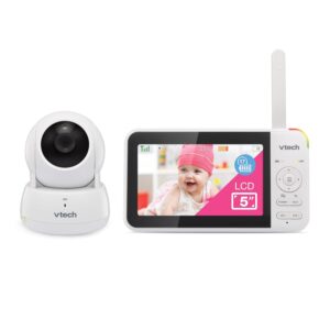 VTech VM924 Video Baby Monitor with Camera, Pan&Tilt, Baby Monitor with 5" LCD Screen,Up to 17 Hrs Battery Life,1.33x Zoom,Night Vision,300m Long Range,Soothing Sounds,2-Way...