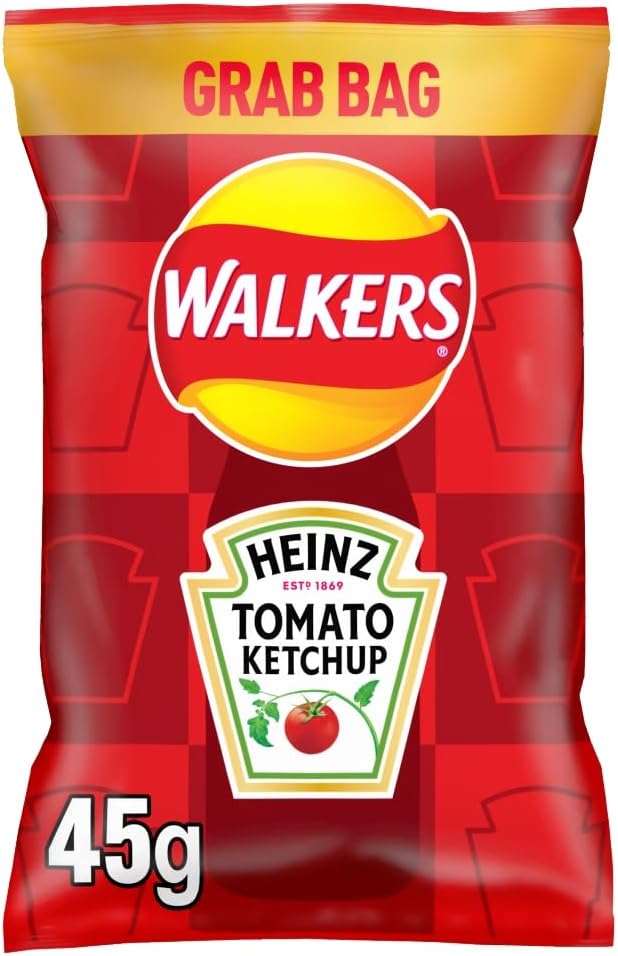 Walkers Heinz Tomato Ketchup Grab Bag Crisps 45g (Case of 32)