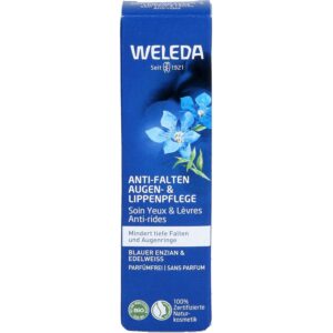 Weleda Contouring Eye & Lip Cream with Collagen Boost, Blue Gentian & Edelweiss, Natural Collagen+ Active Complex, Reduces Wrinkles & Dark Circles, Fragrance Free, Vegan, 10ml